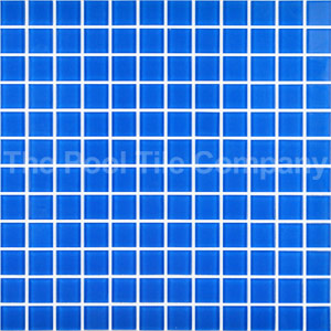 GCR050 Azure Blue 23mm crystal glass mosaic tiles